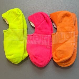lululemon athletica Neon Yellow, Pink, and Orange Athletic Socks